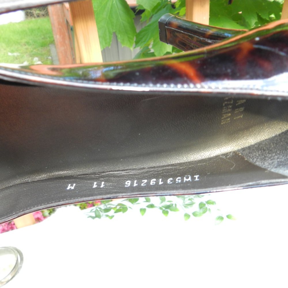 Stuart Weitzman 11 Peep Toe Tortoise Shell Heels - image 3